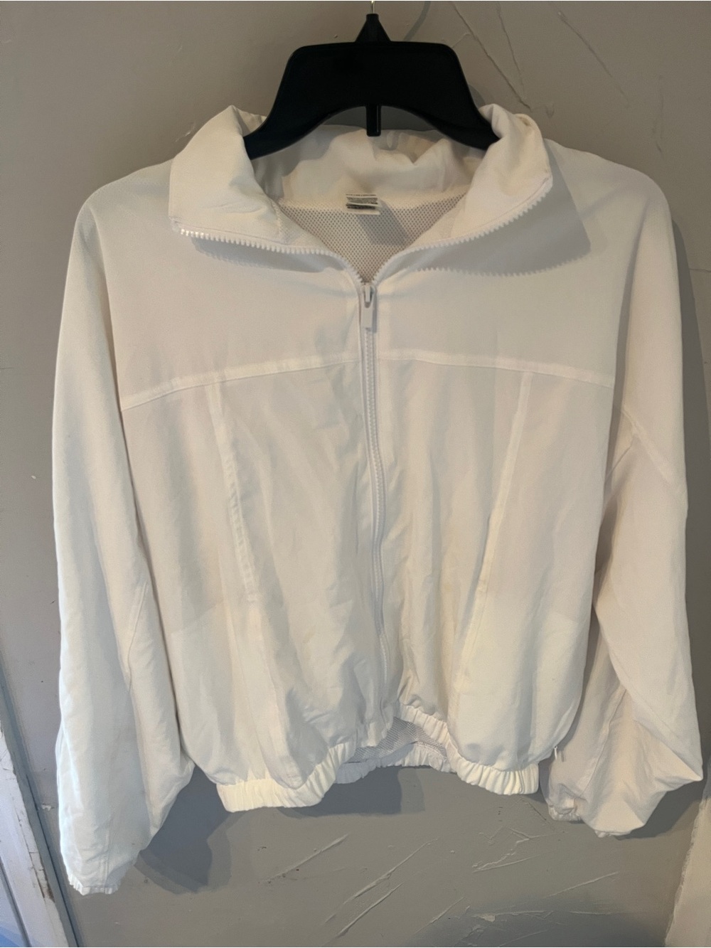 Women's White Zip-Front Bomber Jacket